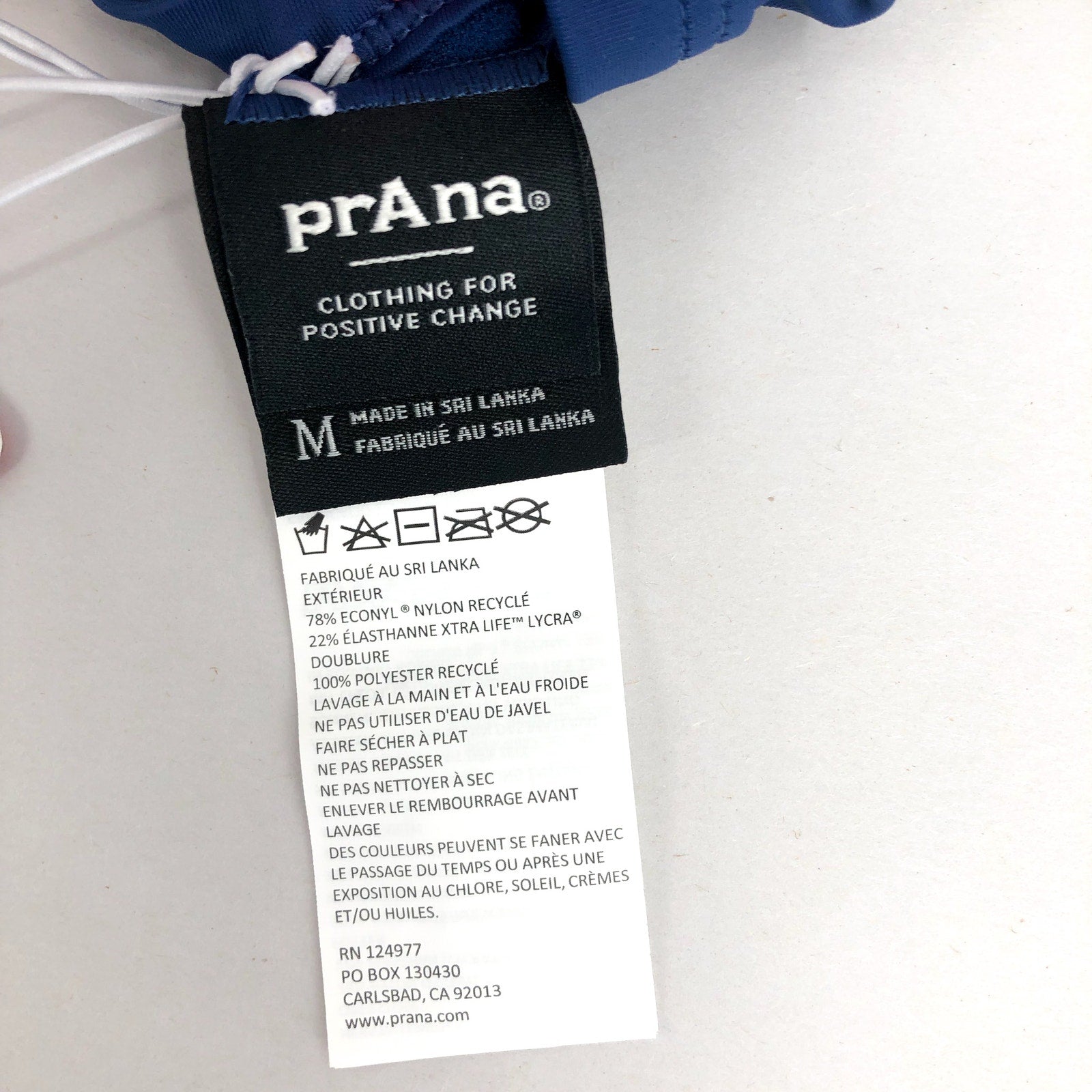 PRANA Women's Lexie Halter Bikini Top Medium Blue Belize UPF 50+ NWT
