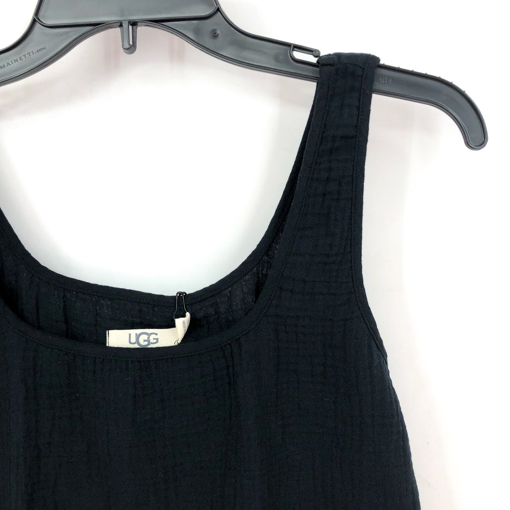 UGG Women's Cinthia Tank Cami XS Tarr Black Cropped Cotton Gauze NWT