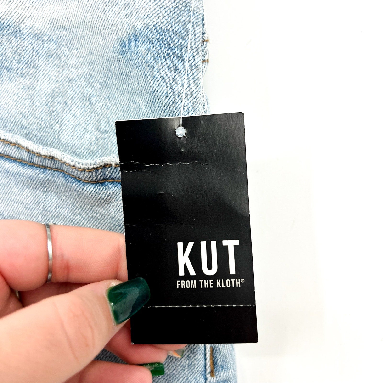 KUT FROM THE KLOTH Hailey Cutoff Denim Shorts Size 18 Openness High Waist NWT