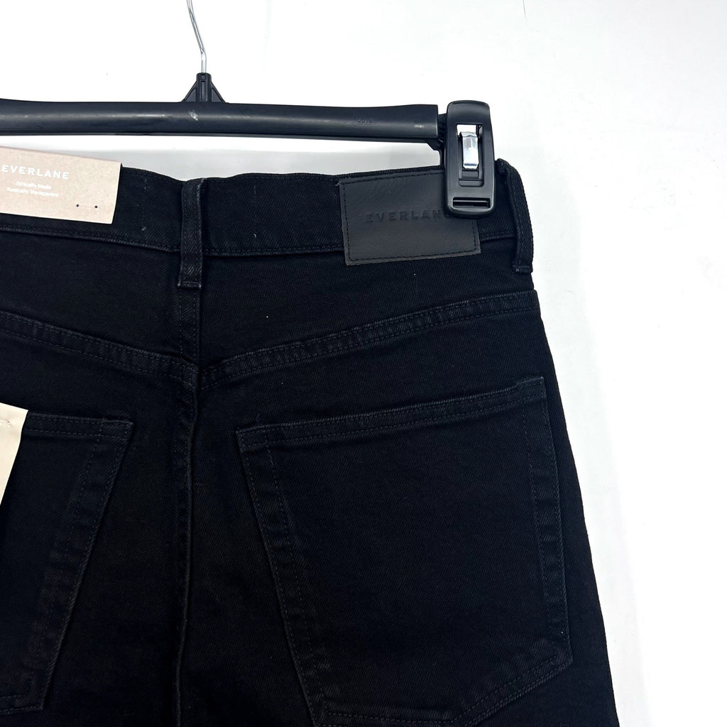 EVERLANE Womens Way-High Jeans 27x29 US 4 LONG Black Straight Organic Cotton NWT