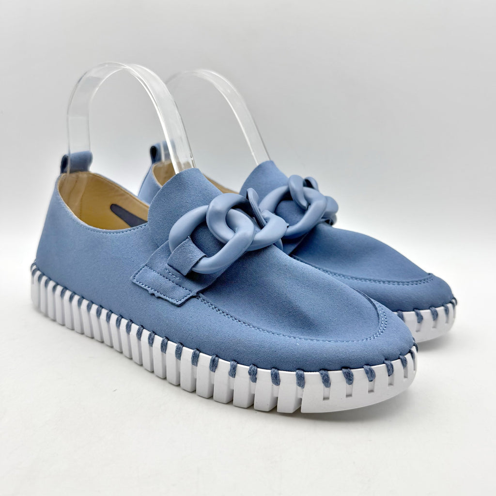 ILSE JACOBSEN Womens Tulip Loafers EU 36 US 6 Blue Slip On NWOB