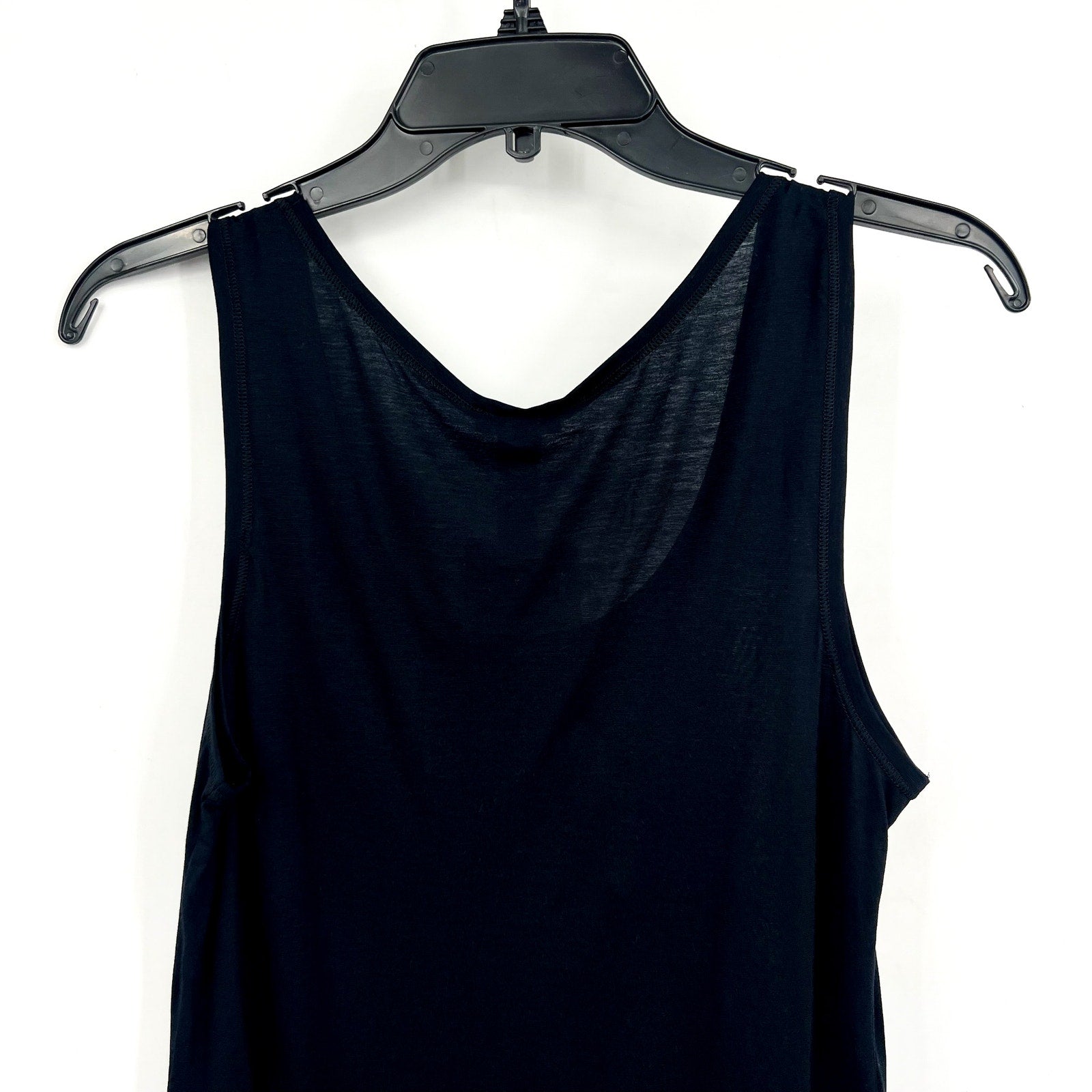 HANRO Women's Ultralight Tank Top Medium US 10/12 Black Scoop Neck NWT