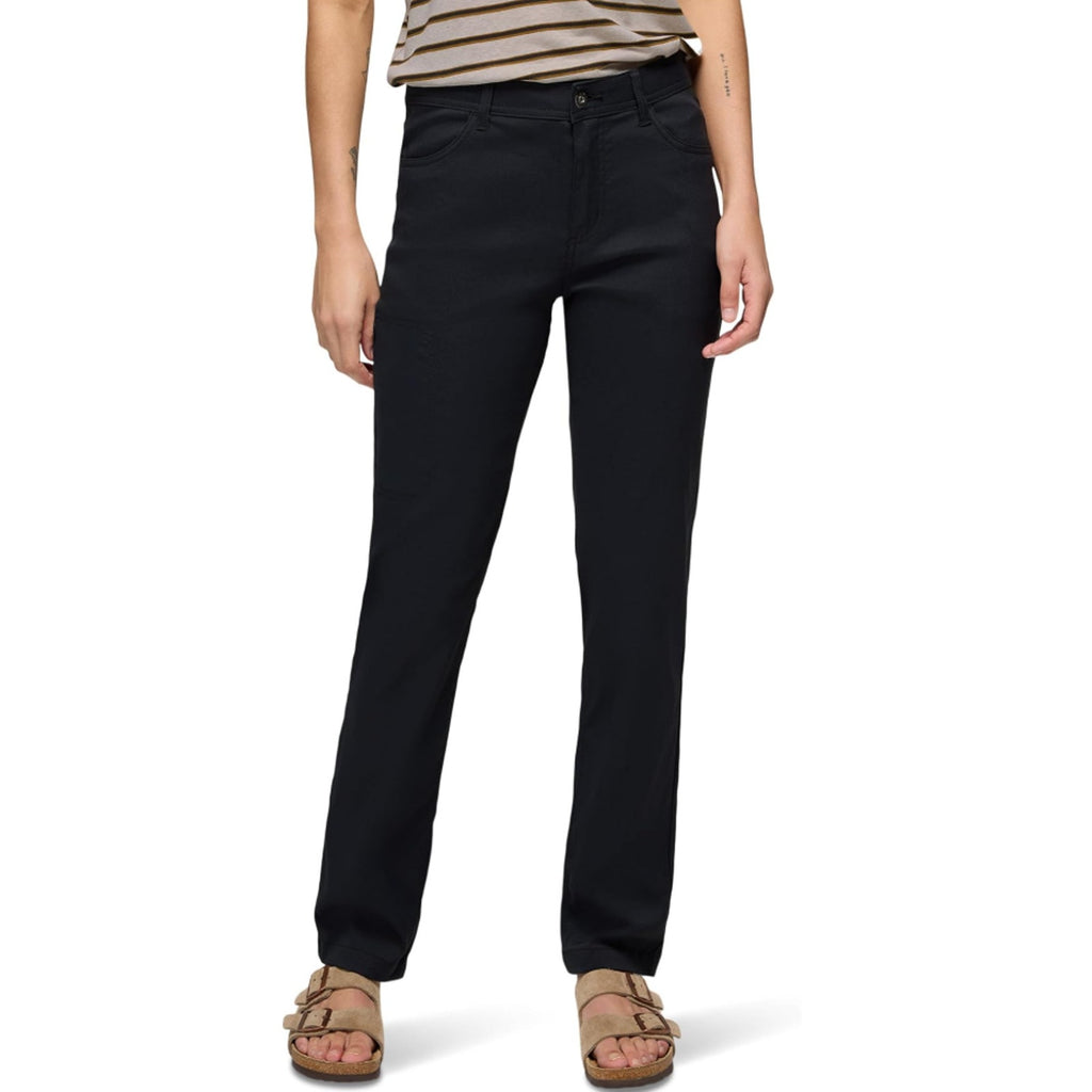 PRANA Women's Zion Halle Pants Size 0 Black Straight Leg 30" Inseam Stretch NWT