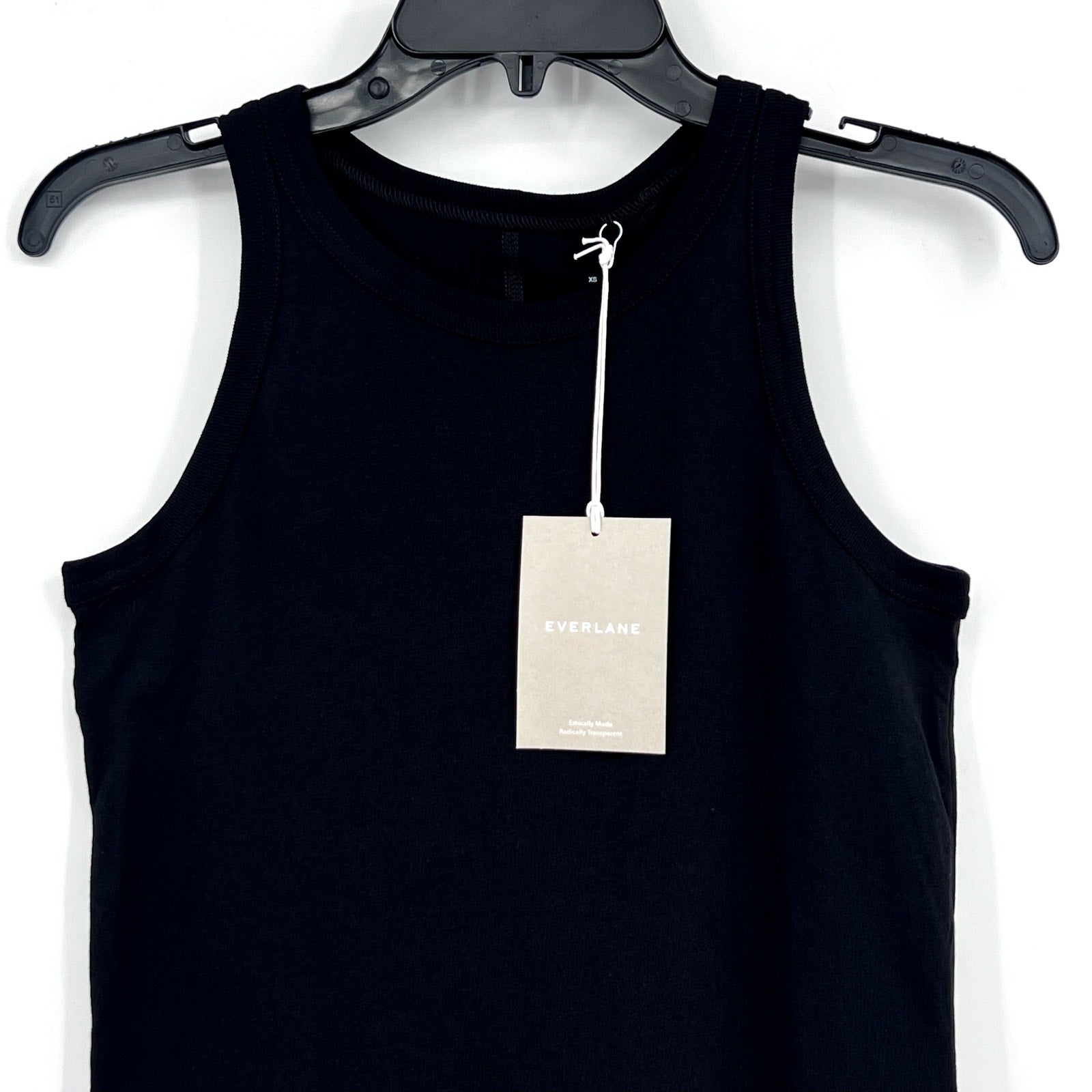 EVERLANE Women's The Tank in Essential Orangic Cotton XS Black Sleeveless NWT