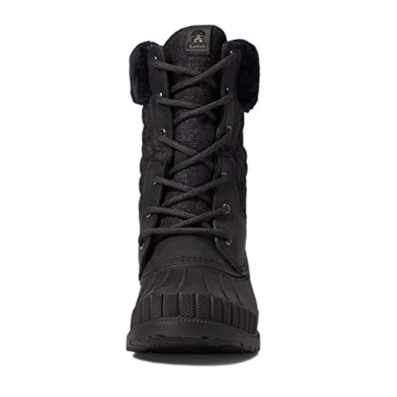 Kamik Womens Sienna Cuff 2 Winter Boots US 9 EU 40 Black Leather Fur NIB