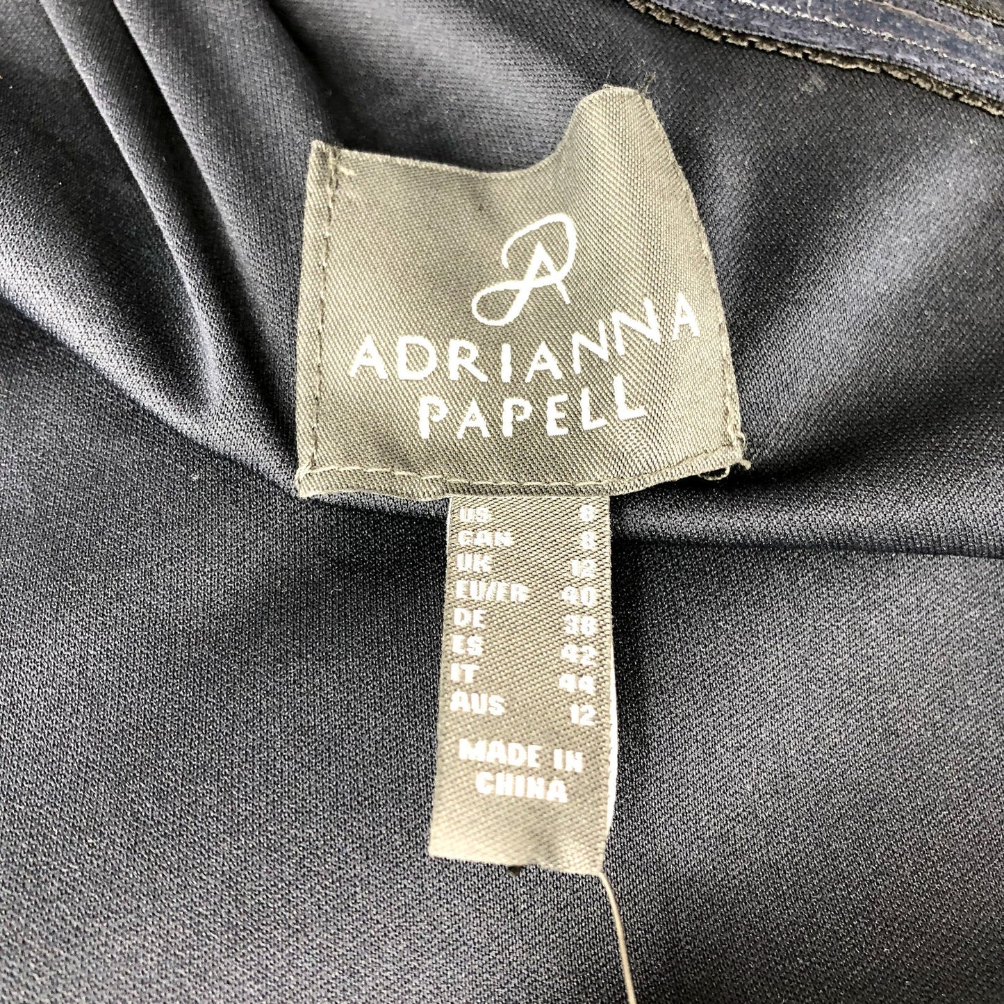 ADRIANNA PAPELL One-Shoulder Chiffon Long Gown Size 8 Midnight Blue Formal NWT