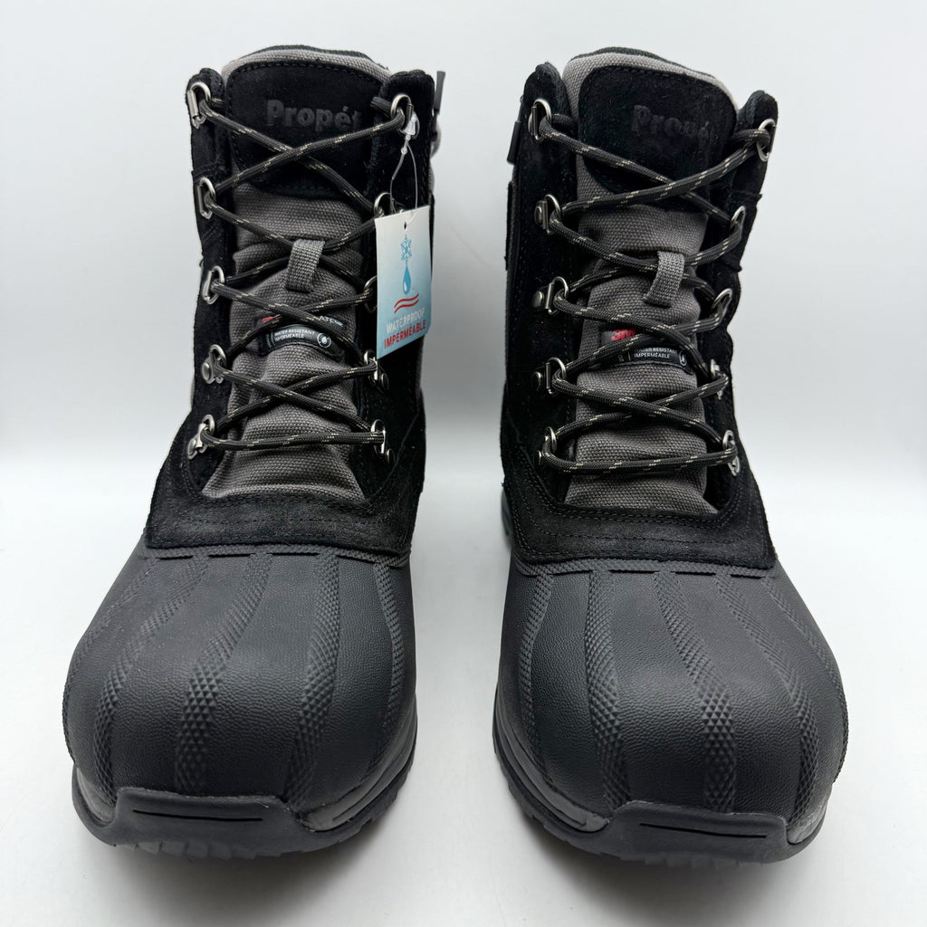 Propet Mens Cortland Boots Size 12 X 3E EU 45.5 Black Canvas Waterproof NIB