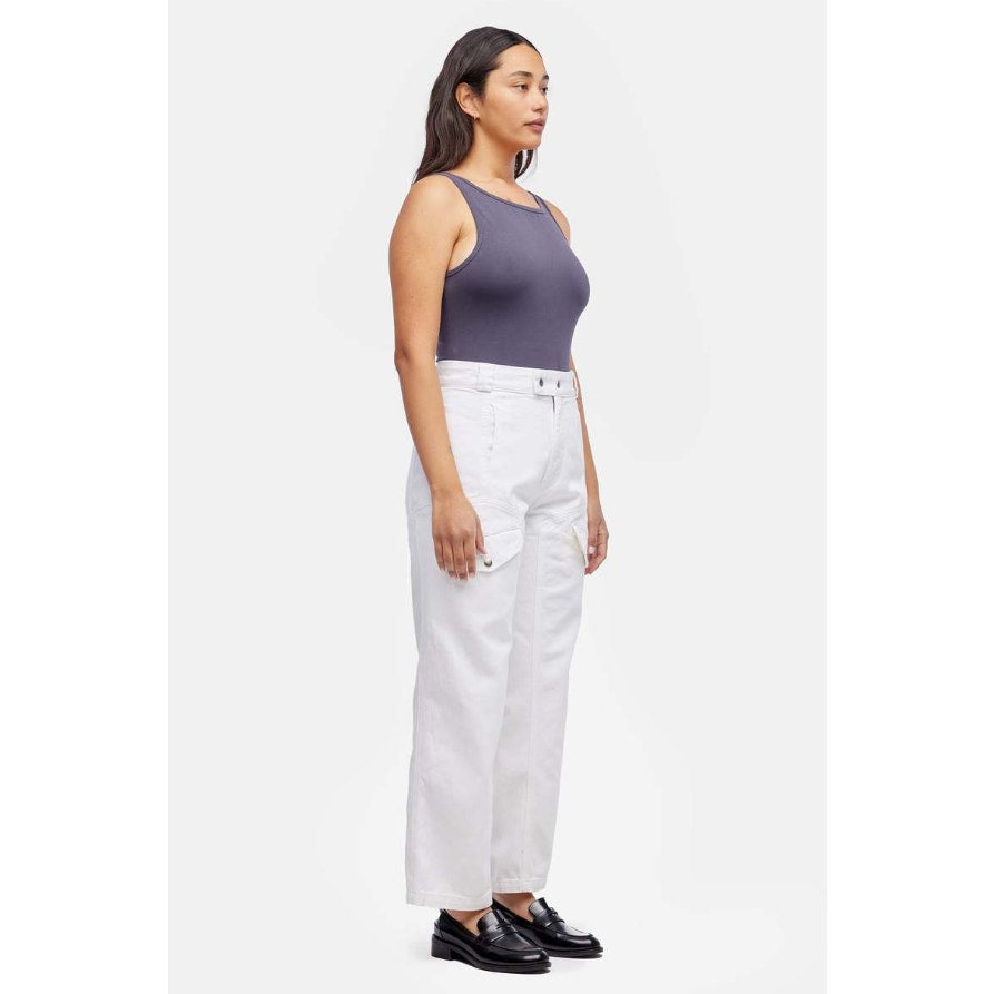 LACAUSA Women's Diego Cargo Trouser Jeans Size 8 Parchment White High Rise NWT