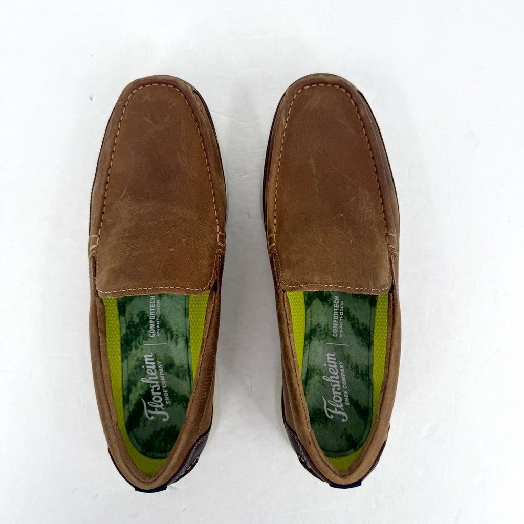 Florsheim Mens Tropics Moc Toe Venetian Loafers US 10.5 Wide Brown Leather NWOB