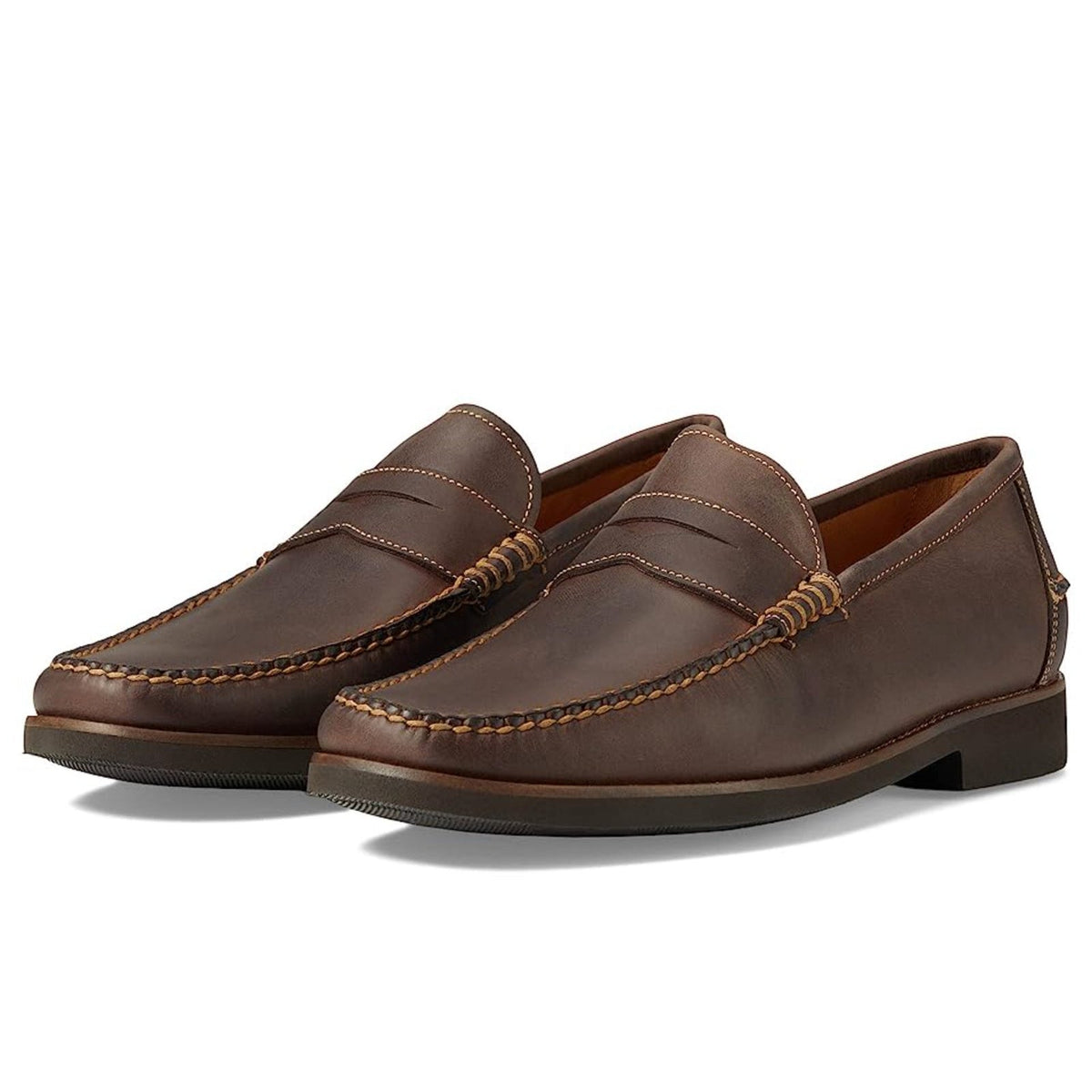 Peter Millar Mens Handsewn Penny Loafers Size 10 Chocolate Brown Leather NIB
