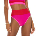 BEACH RIOT Emmy High Waist Bikini Bottom Large Fuchsia Red Neon Pink NWT