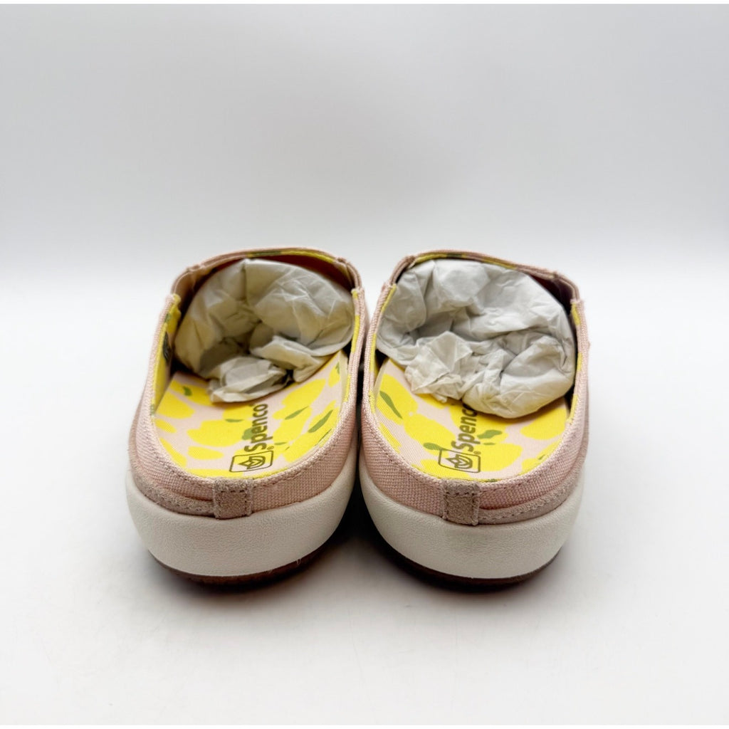 SPENCO Womens Siesta Bokeh Layered Clogs 5.5 WIDE Blush Pink Suede Lemons NIB