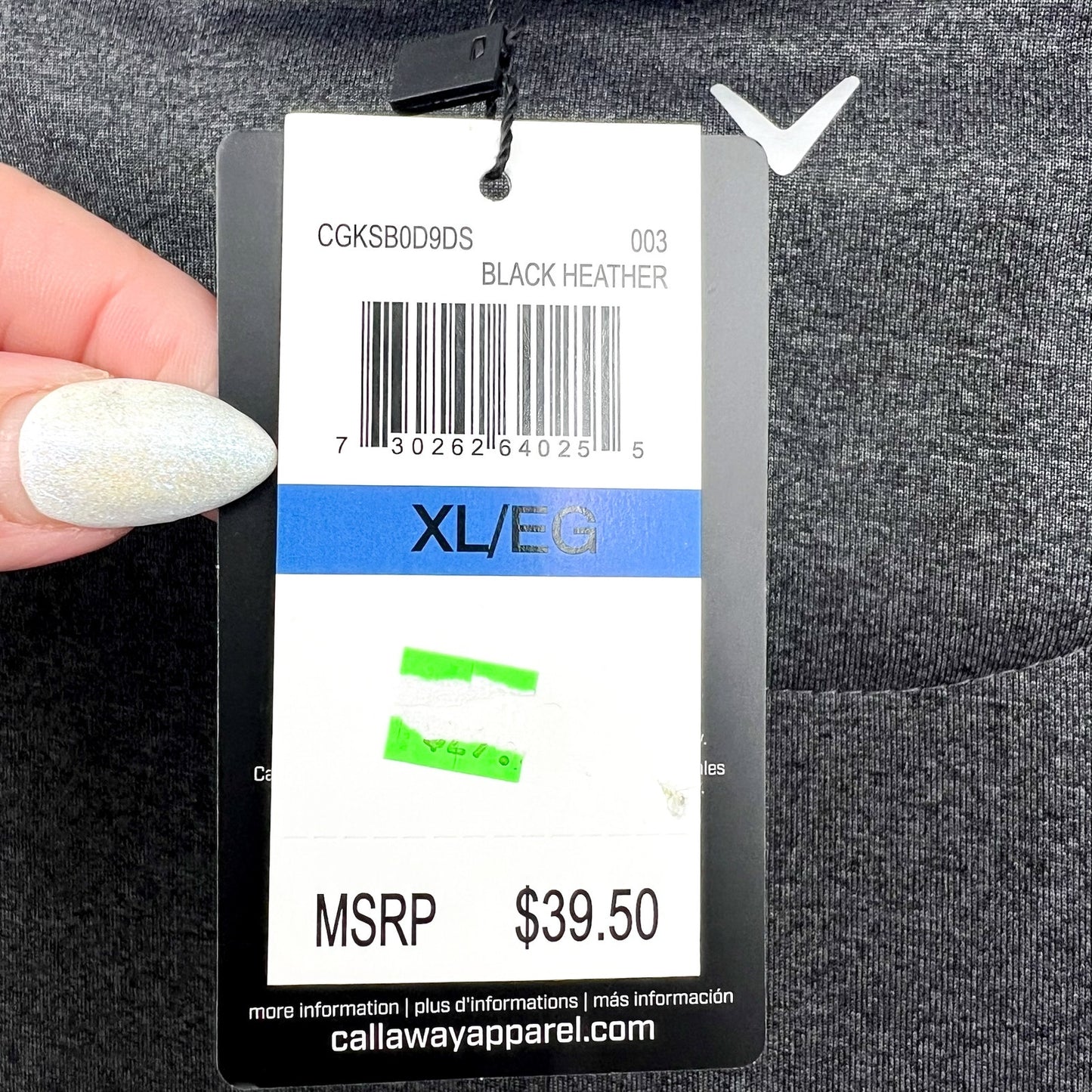 CALLAWAY Womens Quarter Zip Short Sleeve Golf Polo Shirt XL Black Heather NWT