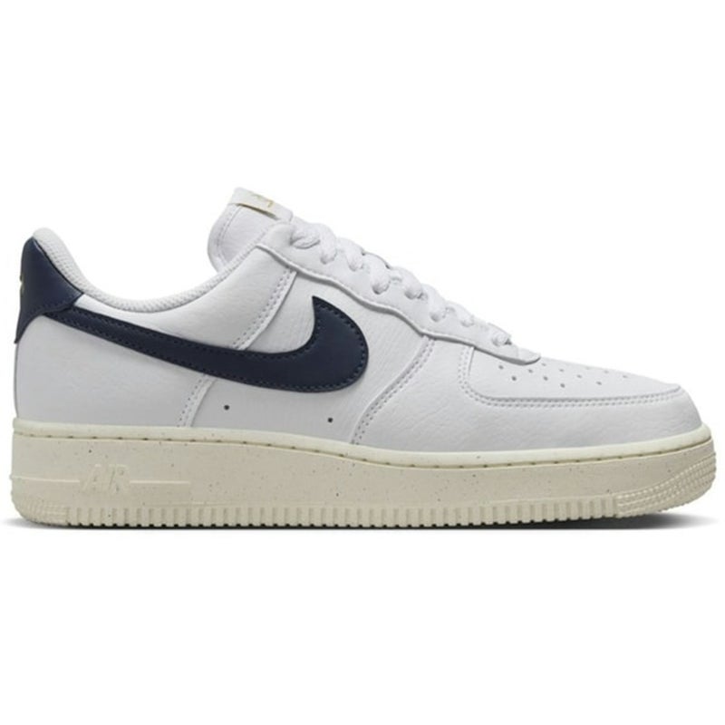 Nike Womens Air Force 1 07 Next Nature Sneakers Size 5.5 White Navy Blue NWT