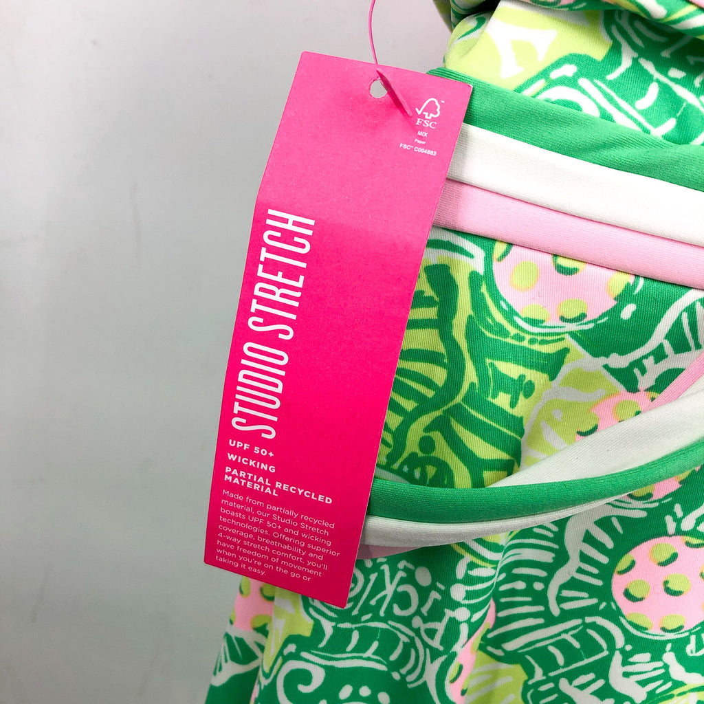 LILLY PULITZER Womens Deidra Dress XS Green Yellow Spearmint In A Pickle UPF NWT