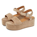 Aquatalia Womens Dinah Wedge Sandals Size 8.5 M Beige Suede Platform NWOB