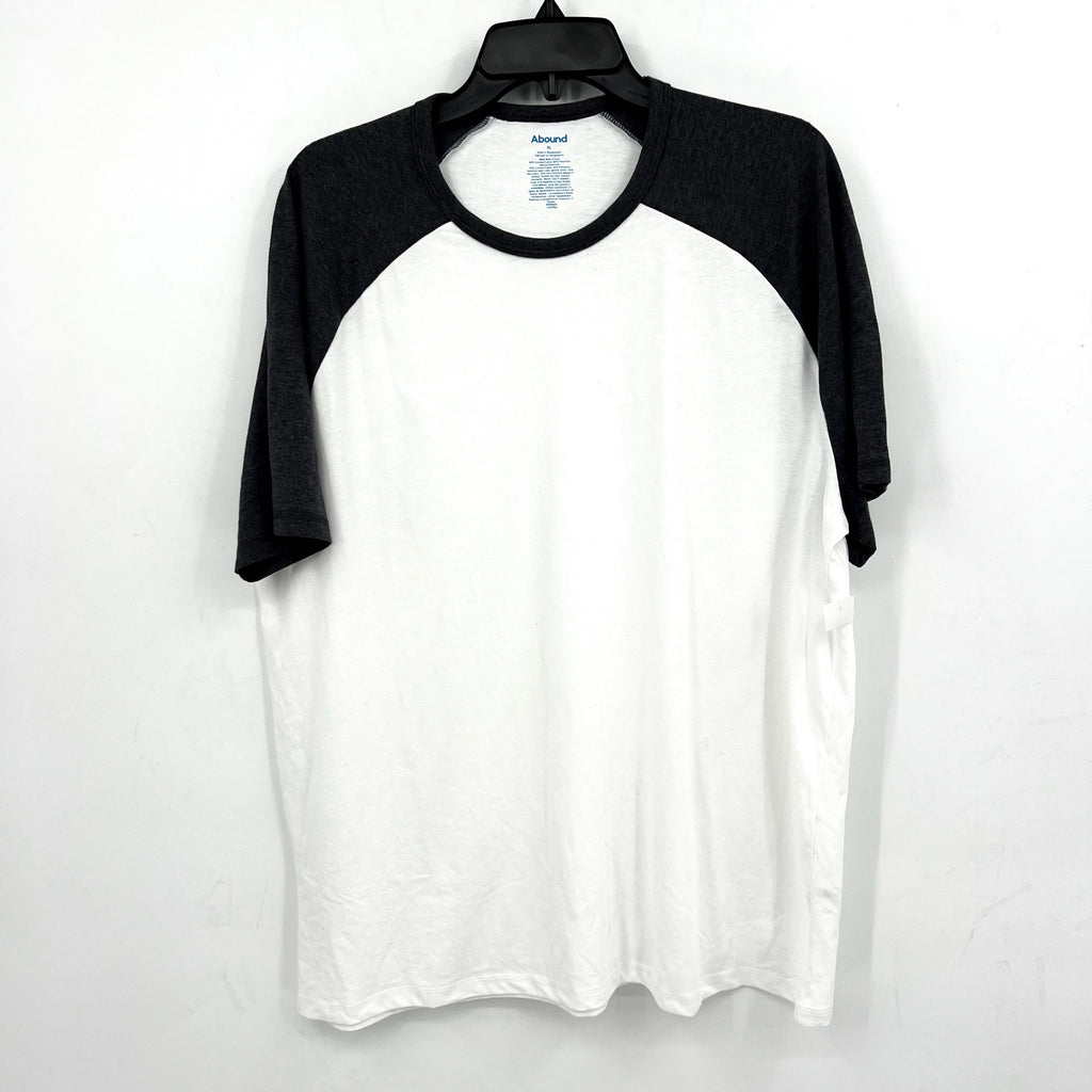 ABOUND Men's Raglan Baseball T-shirt XL White Grey Crewneck Short Sleeve NWOT
