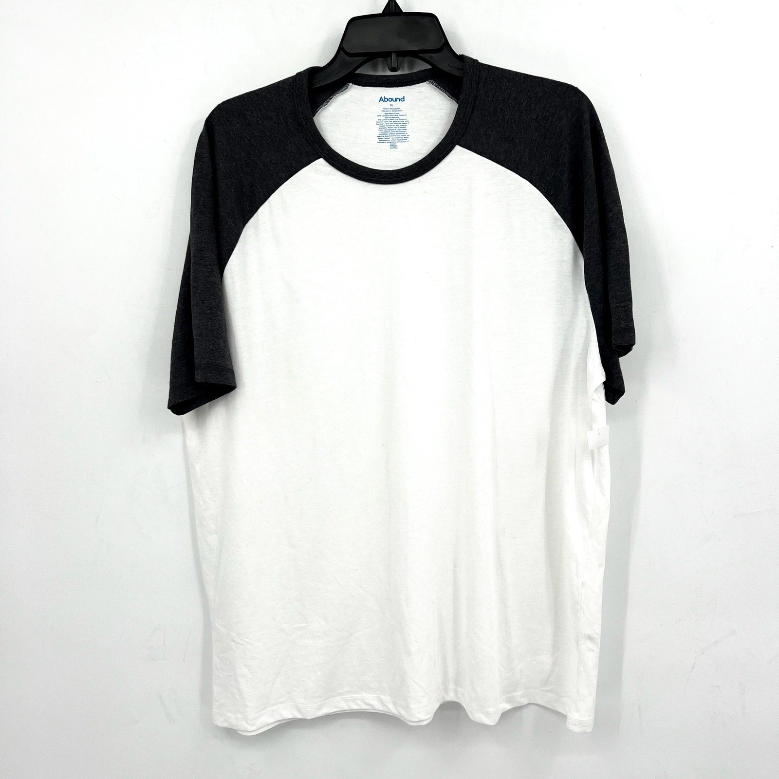 ABOUND Men's Raglan Baseball T-shirt XL White Grey Crewneck Short Sleeve NWOT