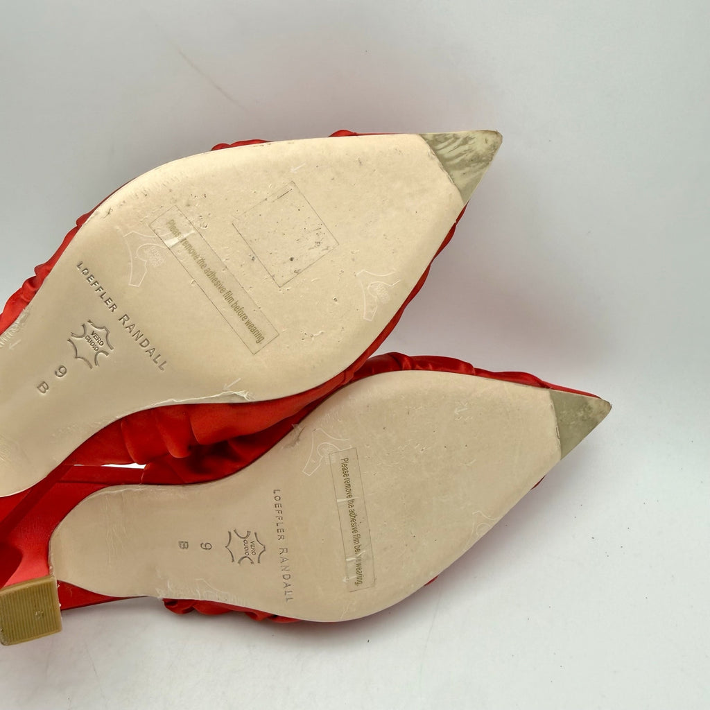 Loeffler Randall Womens Inez Mule Heels US 9 B EU 40 Red Satin NIB