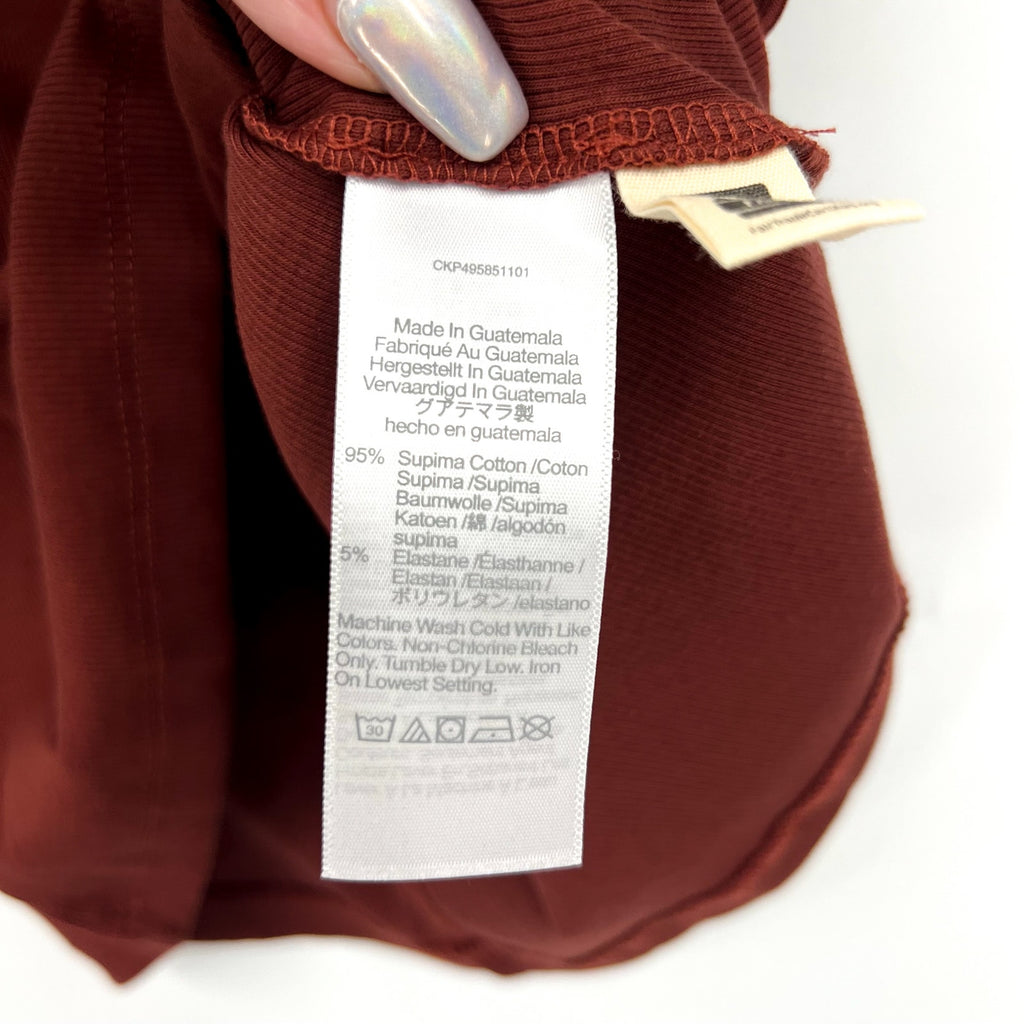 MADEWELL Womens Ribbed Scoop Neck Tank Large Brown Henna NW197 NWT