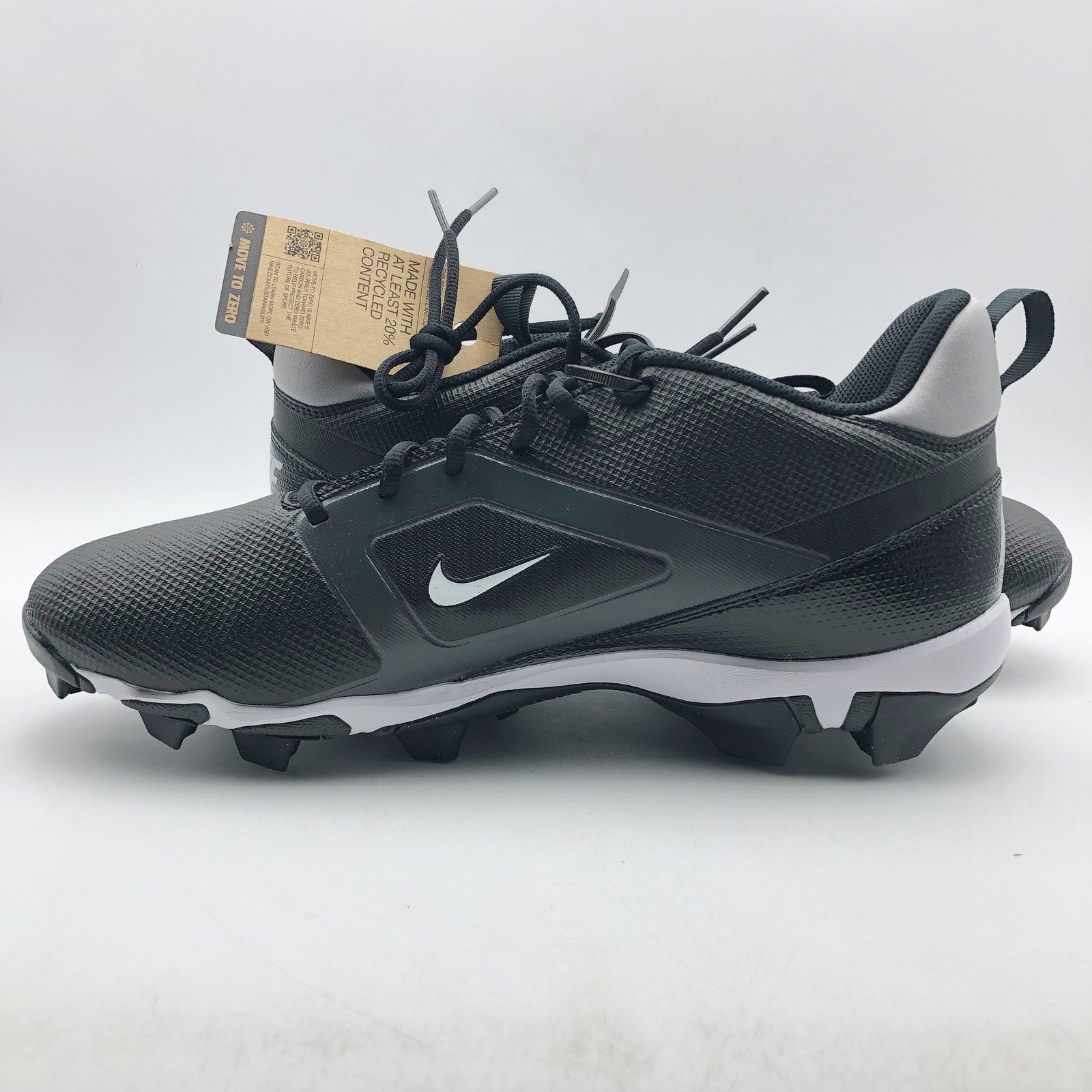 Nike Men's Alpha Menace 4 Shark Football Cleats 12 WIDE Black Grey White NWOB