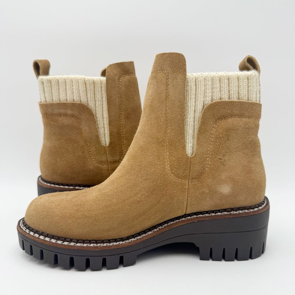 Vintage Havana Womens Everett Ankle Boots Size 5.5 Chestnut Tan Suede NIB