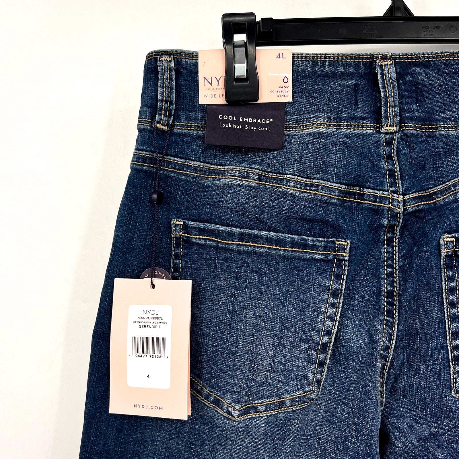 NYDJ Womens Major Wide Leg Capri Jeans Size 4 Long Serendipity Blue NWT