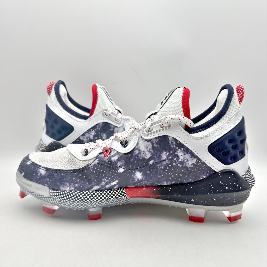 Under Armour Mens Harper 8 Elite TPU Baseball Cleats US 7.5 White Blue Red NWOB