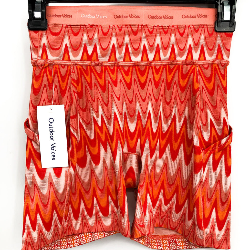 OUTDOOR VOICES Women TechSweat 5" Thrive Shorts XXS Orange Grapefruit Helios NWT