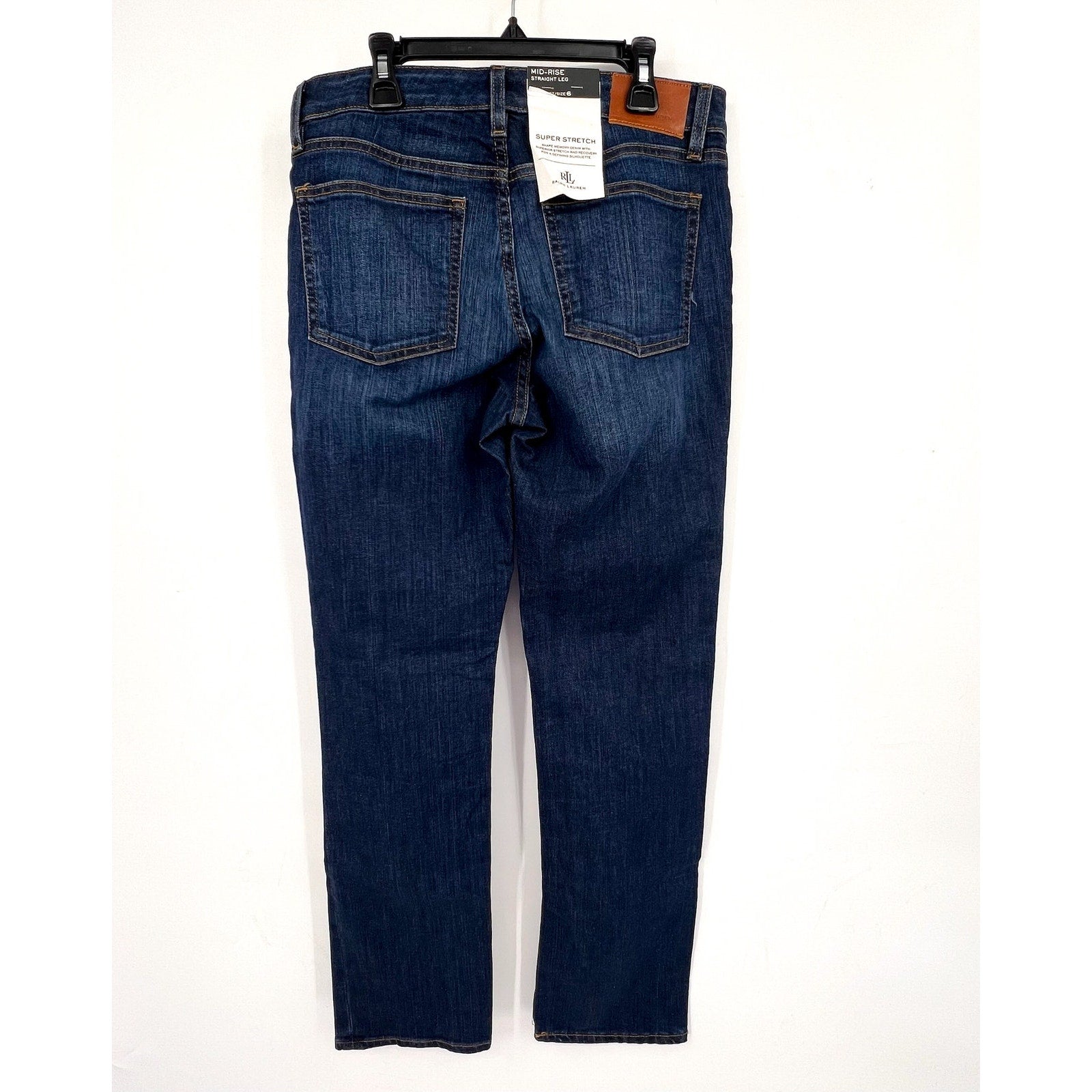 LAUREN RALPH LAUREN Womens Mid Rise Straight Leg Jeans Size 30 US 10 Blue NWT