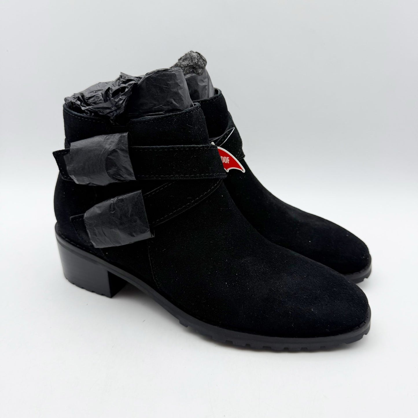 Blondo Womens Sway Ankle Booties US 6.5 M Black Suede Waterproof NWOB