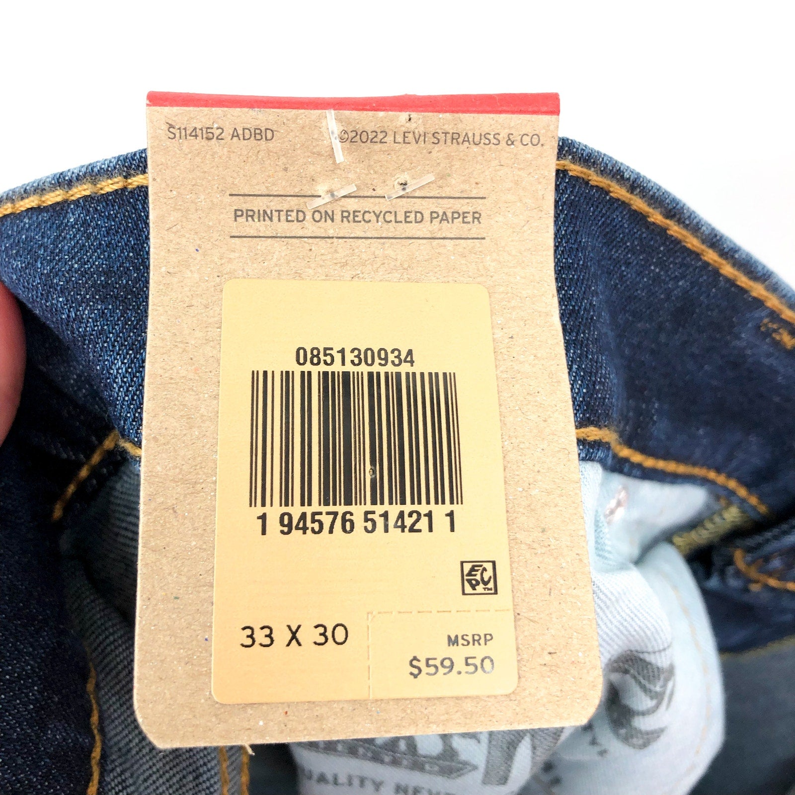 LEVI'S Men's 513 Slim Flex Jeans 33x30 Blue Tree Topper 08513-0934 NWT