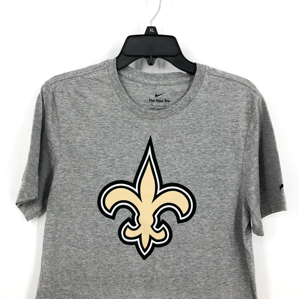 NIKE Men's NFL New Orleans Saints Logo T-Shirt Small Heather Grey NWOT N199-06G