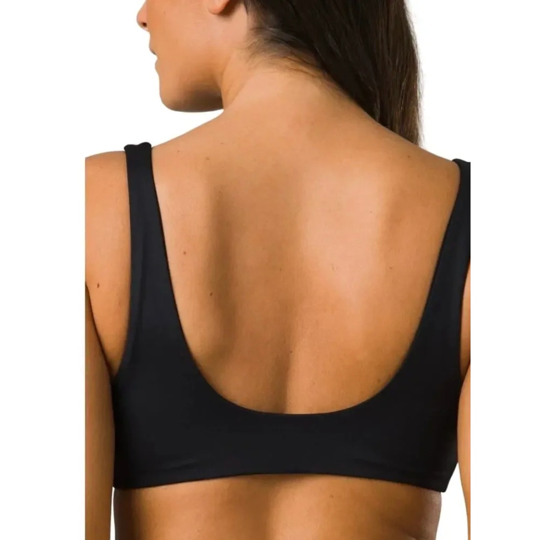 PRANA Women's Ruby Beach Bikini Top Small Black Flora Fauna Lace Up Swim NWT