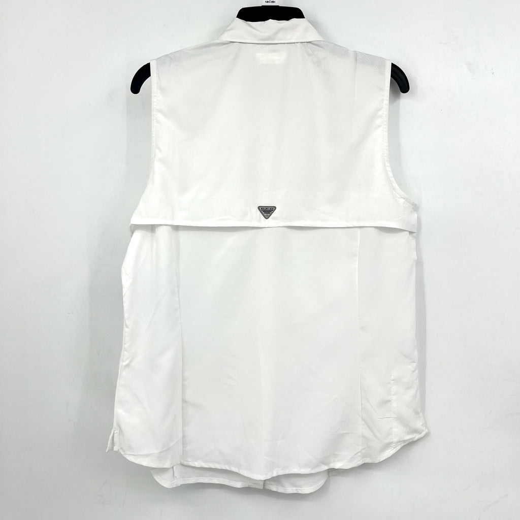 COLUMBIA Women's PFG Tamiami Shirt Large White Sleeveless Omni Shade NWT