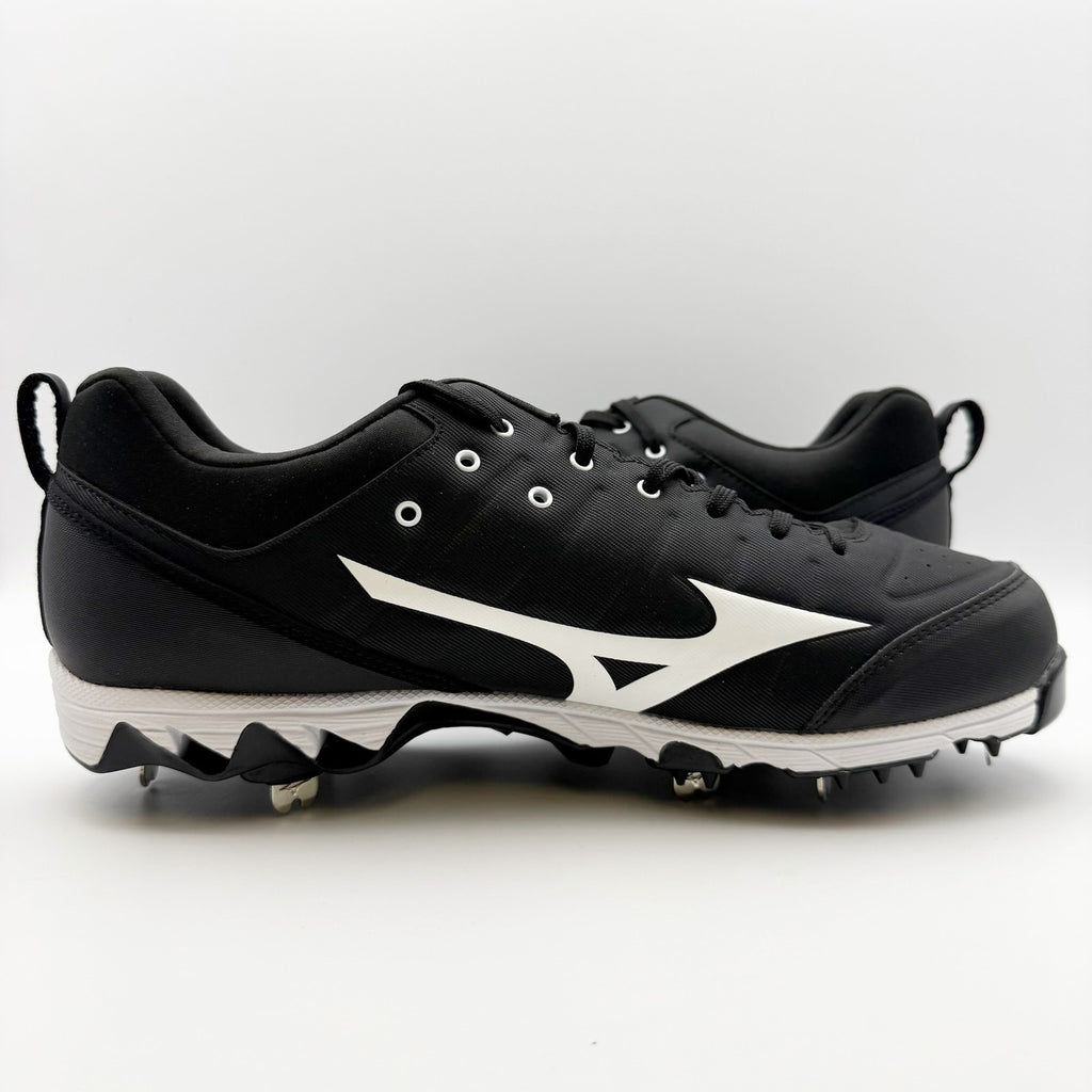 Mizuno Mens 9 Spike Ambition 2 Low Metal Baseball Cleats US 11 Black White NWOB