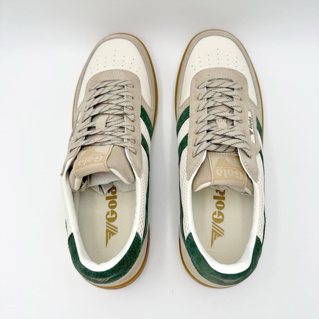Gola Mens Hawk '83 Low Sneakers US 10.5 EU 43.5 Off White Green Suede NIB