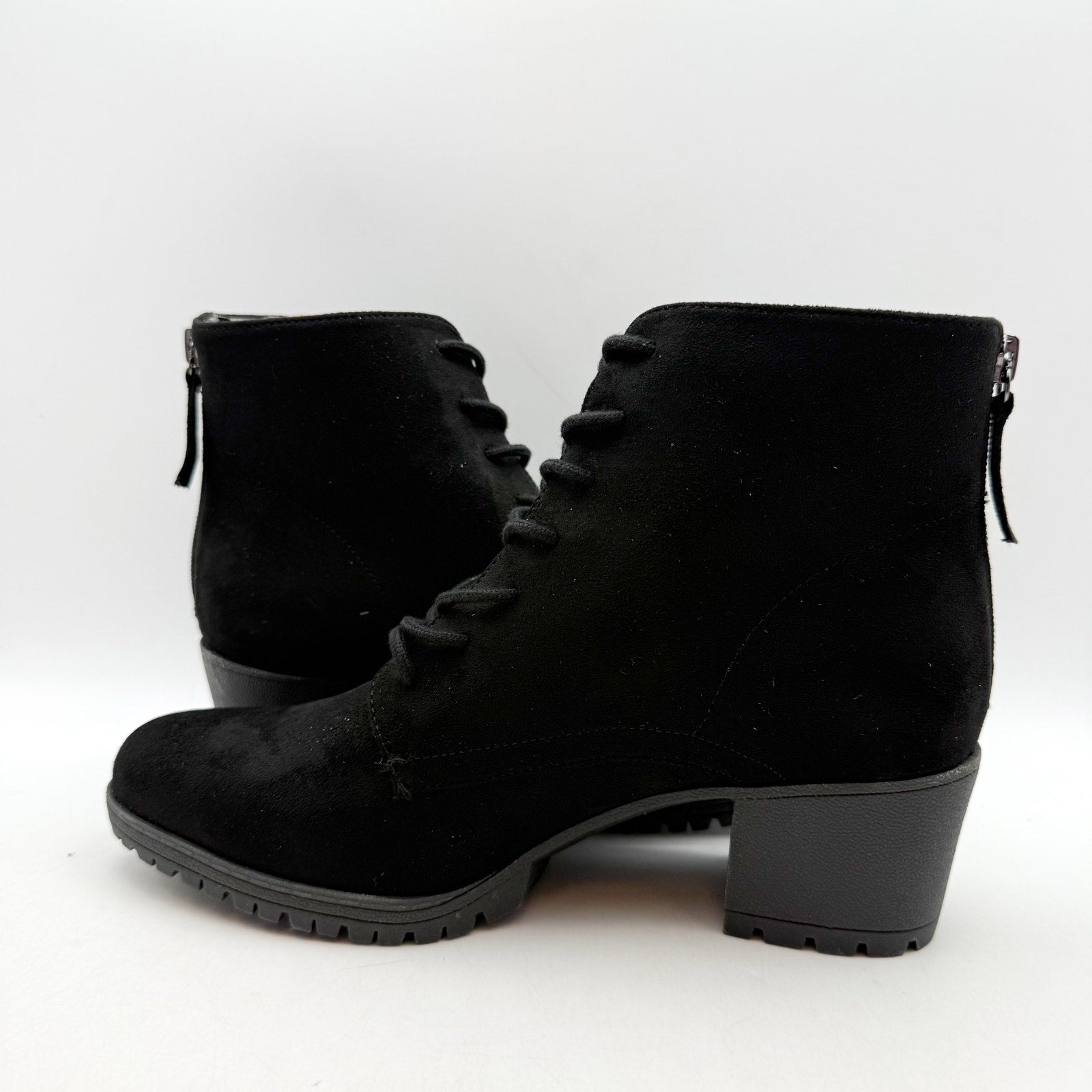 Dr. Scholl's Womens Laurence Heel Booties US 8 M Black Microsuede NIB