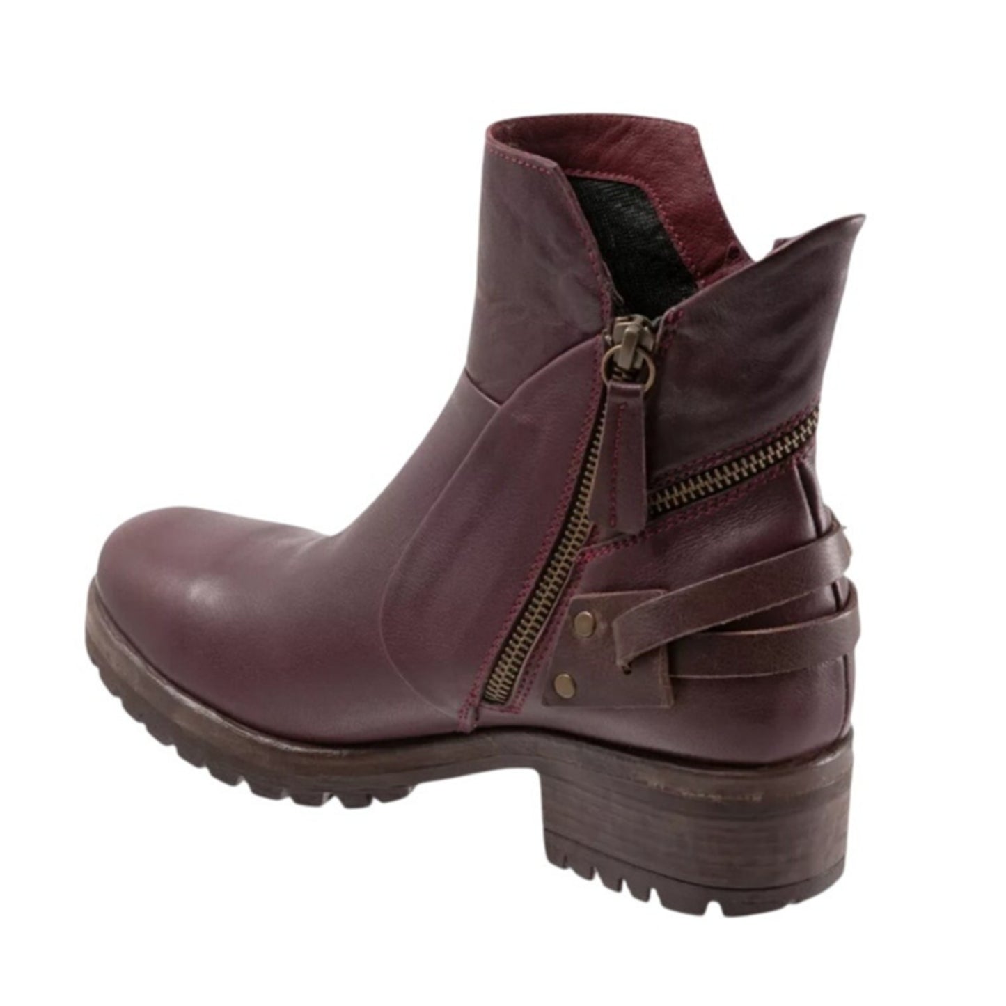 Bueno Womens Fallon Bootie EU 38 US 7.5-8 Dark Red Purple Leather NIB