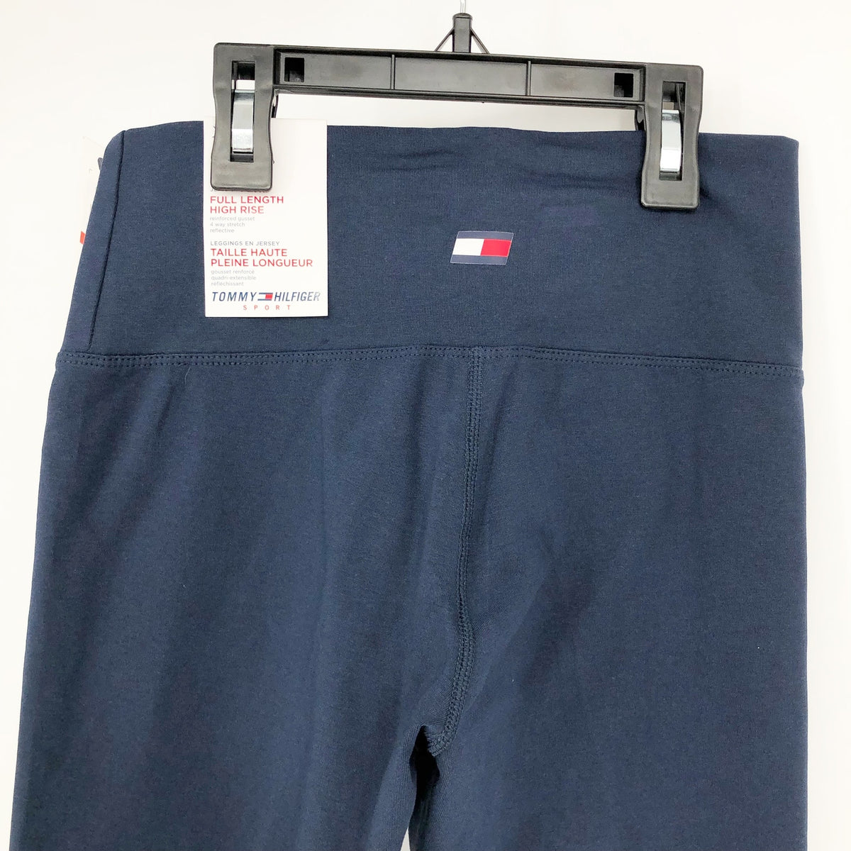 TOMMY HILFIGER SPORT Full Length Athletic Leggings XS Navy Blue High Rise NWT