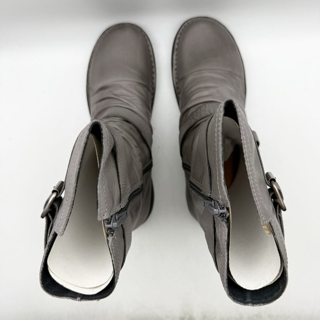 Miz Mooz Womens Pasha Mid Calf Boots EU 39 US 8.5 Grey Leather NIB
