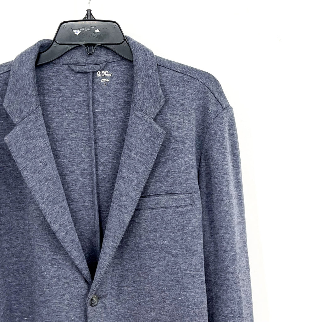 RIGHT OF WAY Men's Brody Knit Blazer Jacket Large Heather Blue NWOT