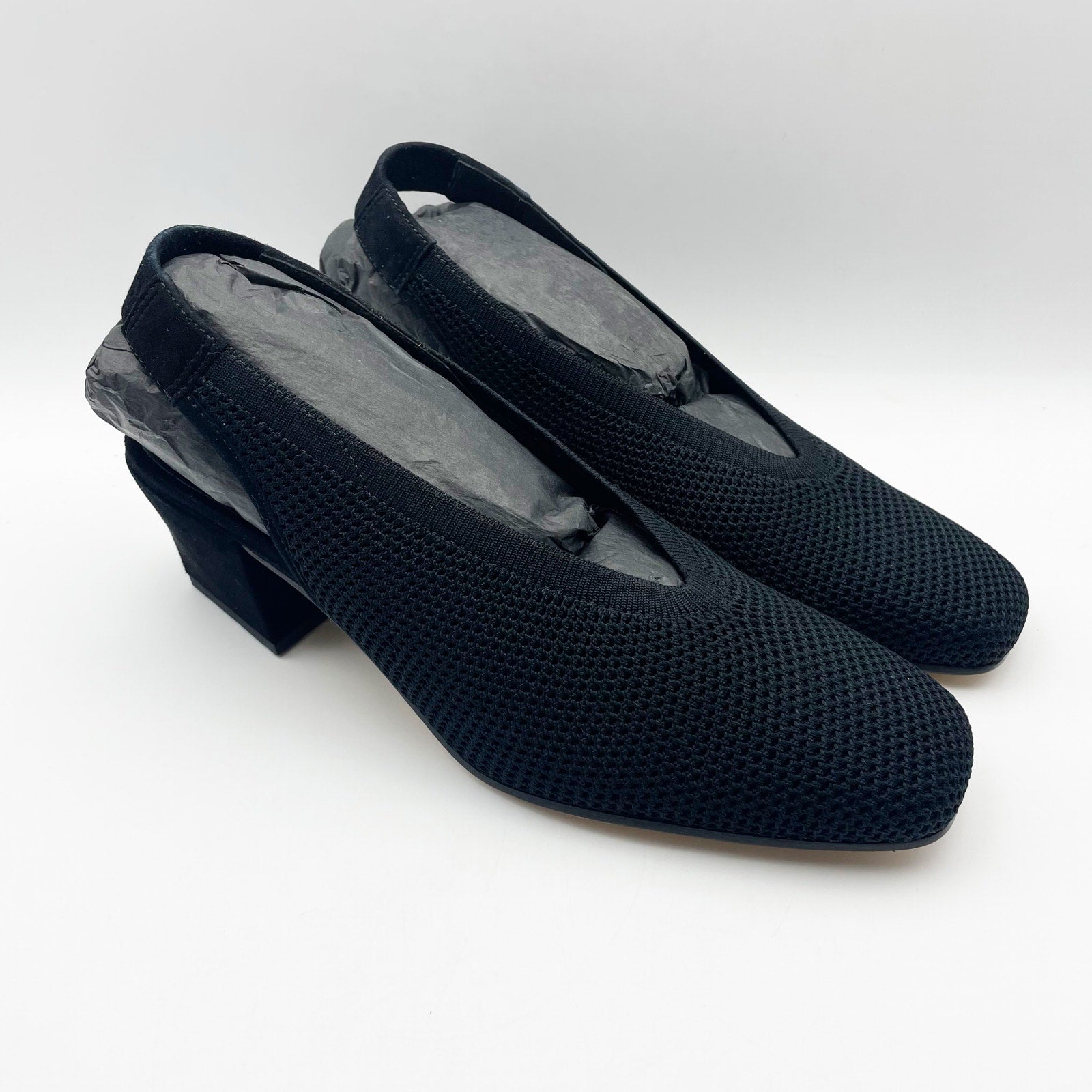 Eileen Fisher Womens Vasa Heels US 10 EU 40.5 Black Slingback Leather NIB
