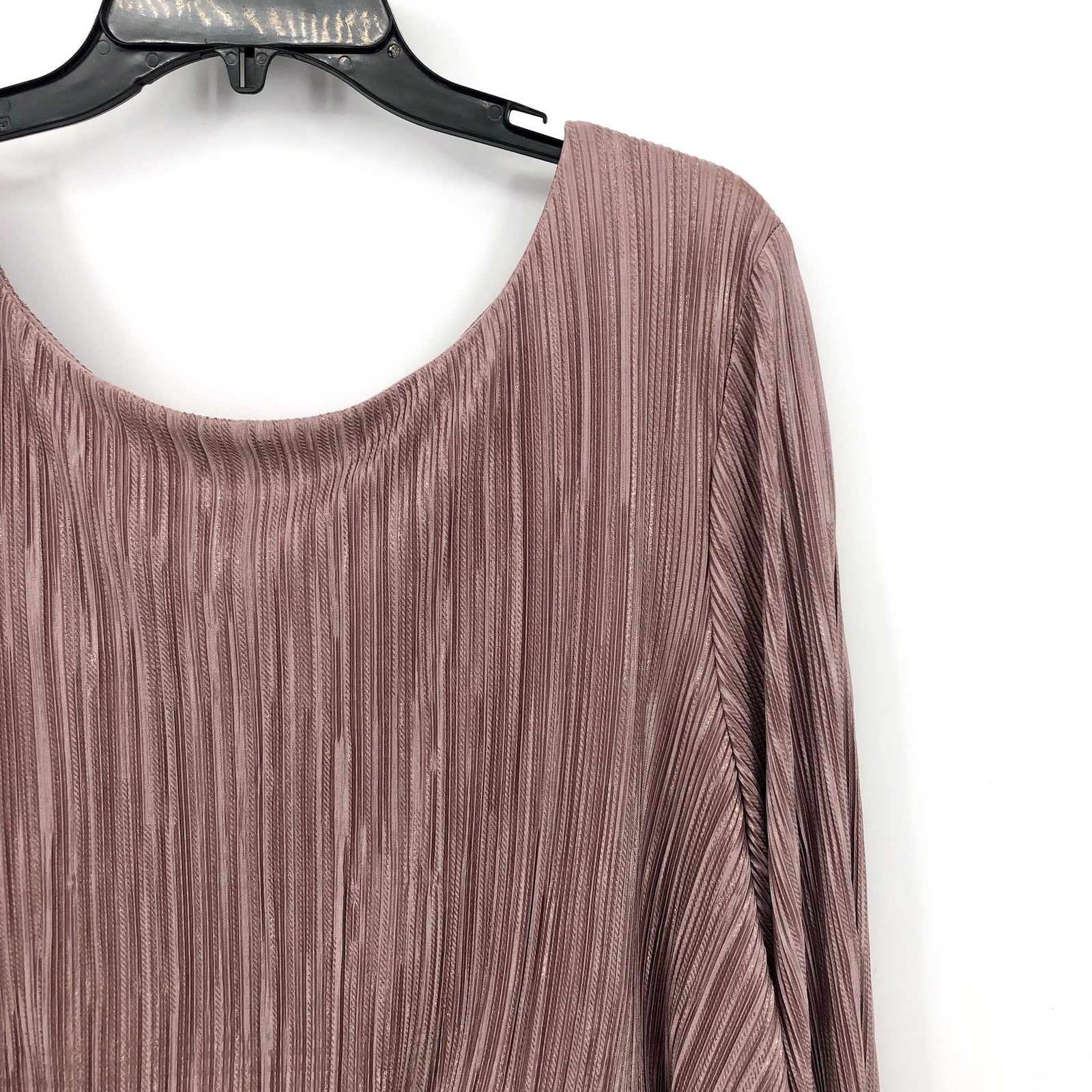 NIGHTWAY Women's Blouson Dress Size 18W Pink Rose Gold Long Sleeve NWT