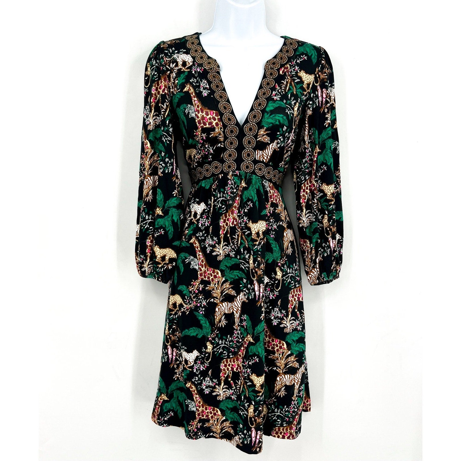 LILLY PULITZER Wexlee Dress Size 2 Green Dancing In The Moonlight 3/4 Sleeve NWT
