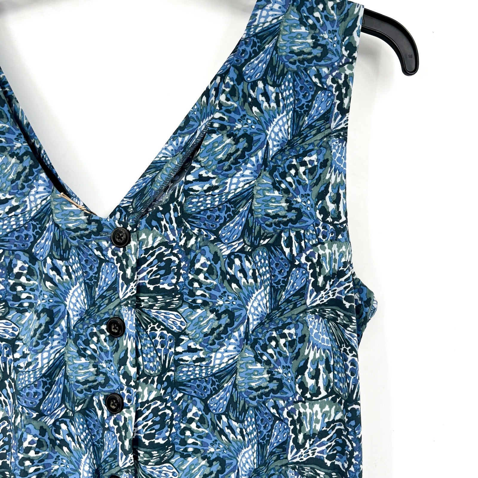 TOAD & CO Women's Sunkissed Liv Romper XL Blue Iris Butterfly Sleeveless NWT