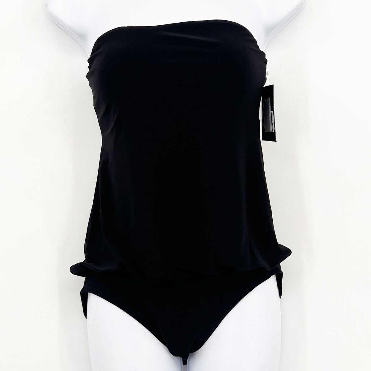 NORMA KAMALI Strapless Babydoll Mio One-Piece Swimsuit Small Black NWT