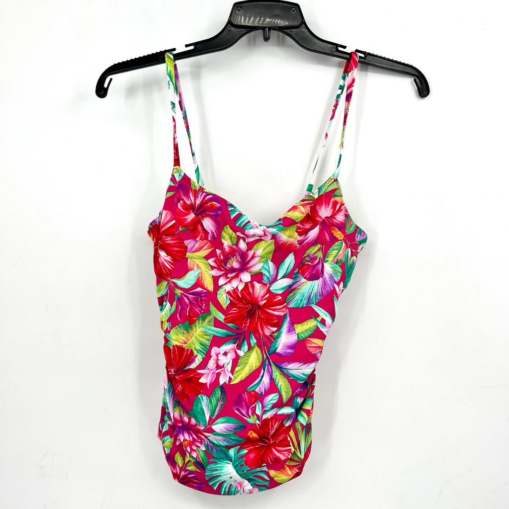 TOMMY BAHAMA Fiesta Reversible Tankini Top Small White Pink  Island Cays NWT