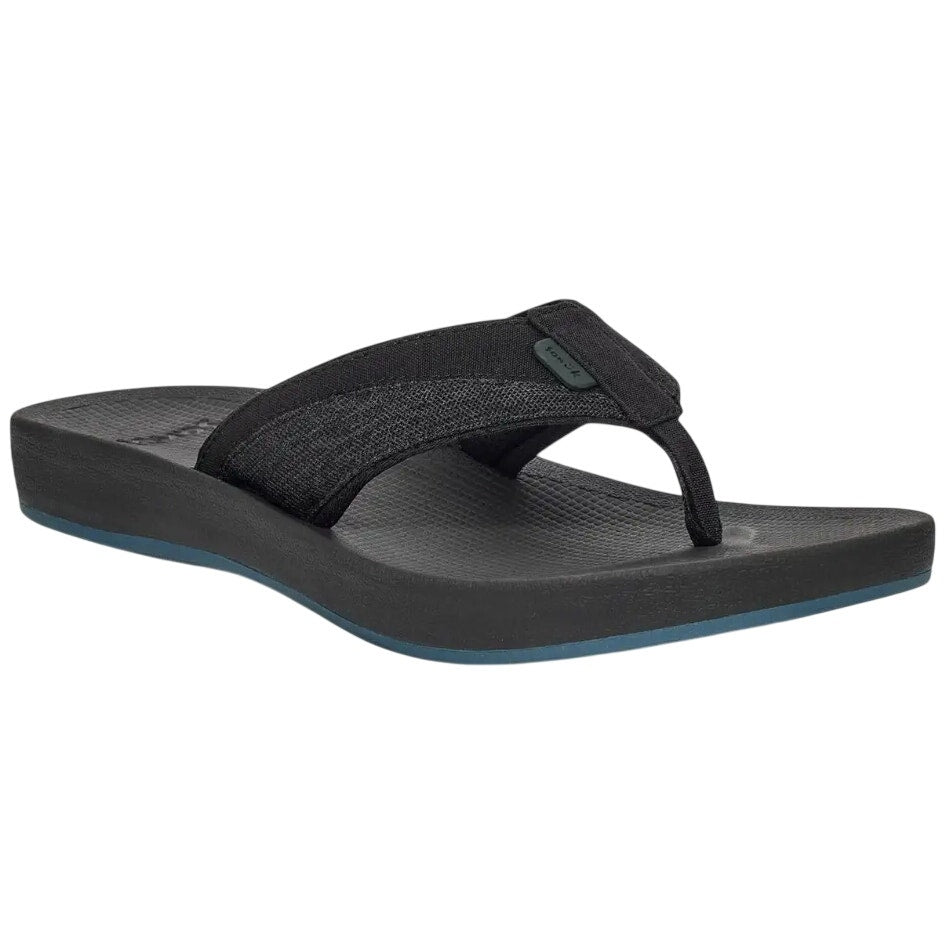 Sanuk Mens Cosmic Seas Mesh Thong Sandals US 11 EU 44 Black NWOB