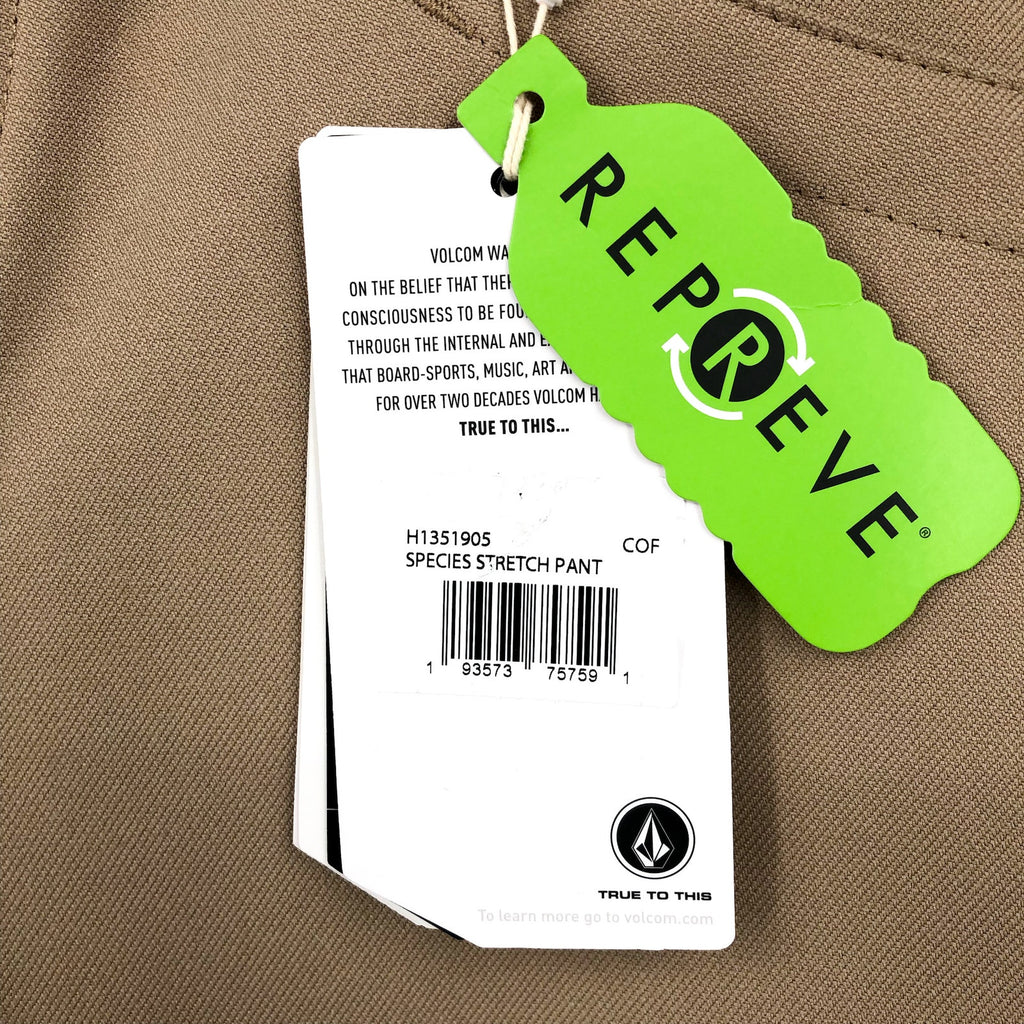 VOLCOM Women's Species Snowboard Pants Large Tan Brown Stretch Waterproof NWT